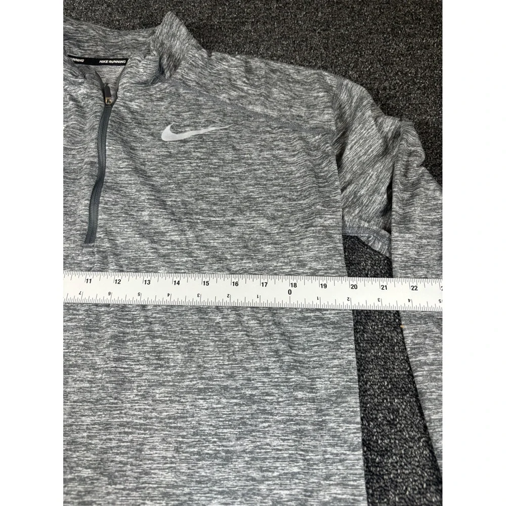 Nike Running Dri-FIT Mens Medium‎ Gray Heather 1/4 Zip Lacrosse Pullover Top